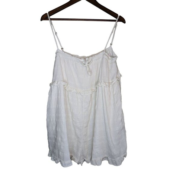 Urban Outfitters Gauzy Square Neck Romper Large Ivory Boho Cottage Sleeveless - Picture 1 of 9
